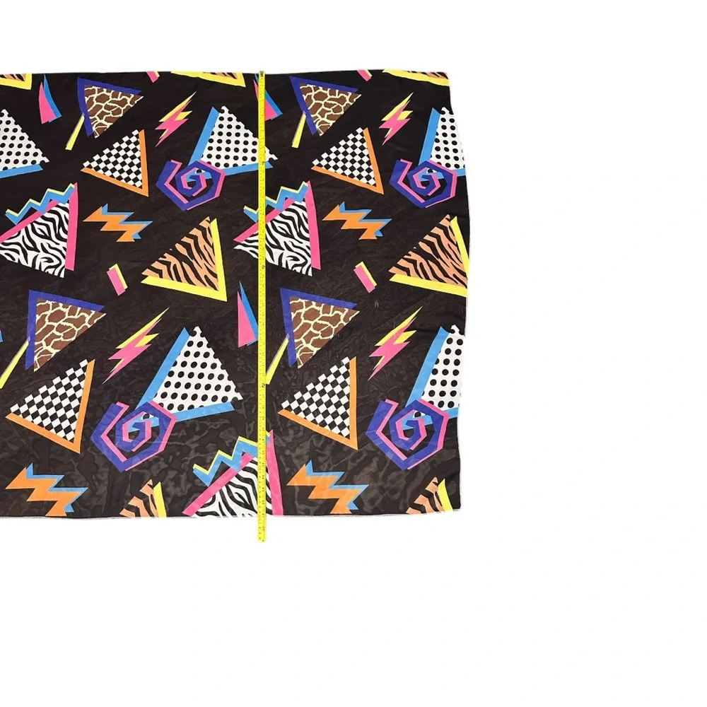 Abstract Geometric Sheer Scarf Wrap Sarong Animal Print Festival Shawl Pareo 80s